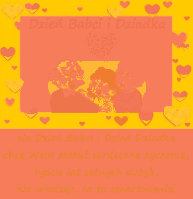 Dziewczynka składa życzenia swojej Babci i Dziadkowi